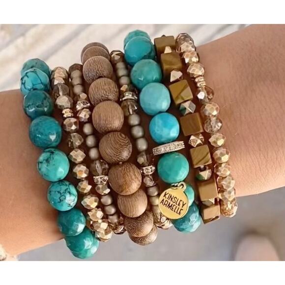 RETAIL $30 Kinsley Armelle Rubik Collection Jasper Bracelet*Gorgeous stacker - Picture 2 of 2